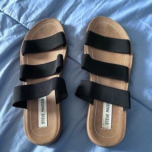 Steve Madden Black Slip-On Women's Sandals